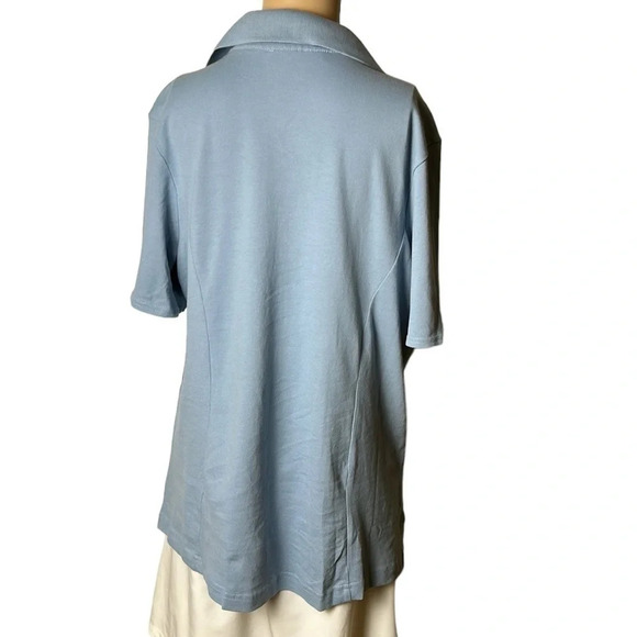 Blue polo shirt,golf,cotton women XL ,blue, Nwt, vintage,exc new condition - Picture 6 of 8